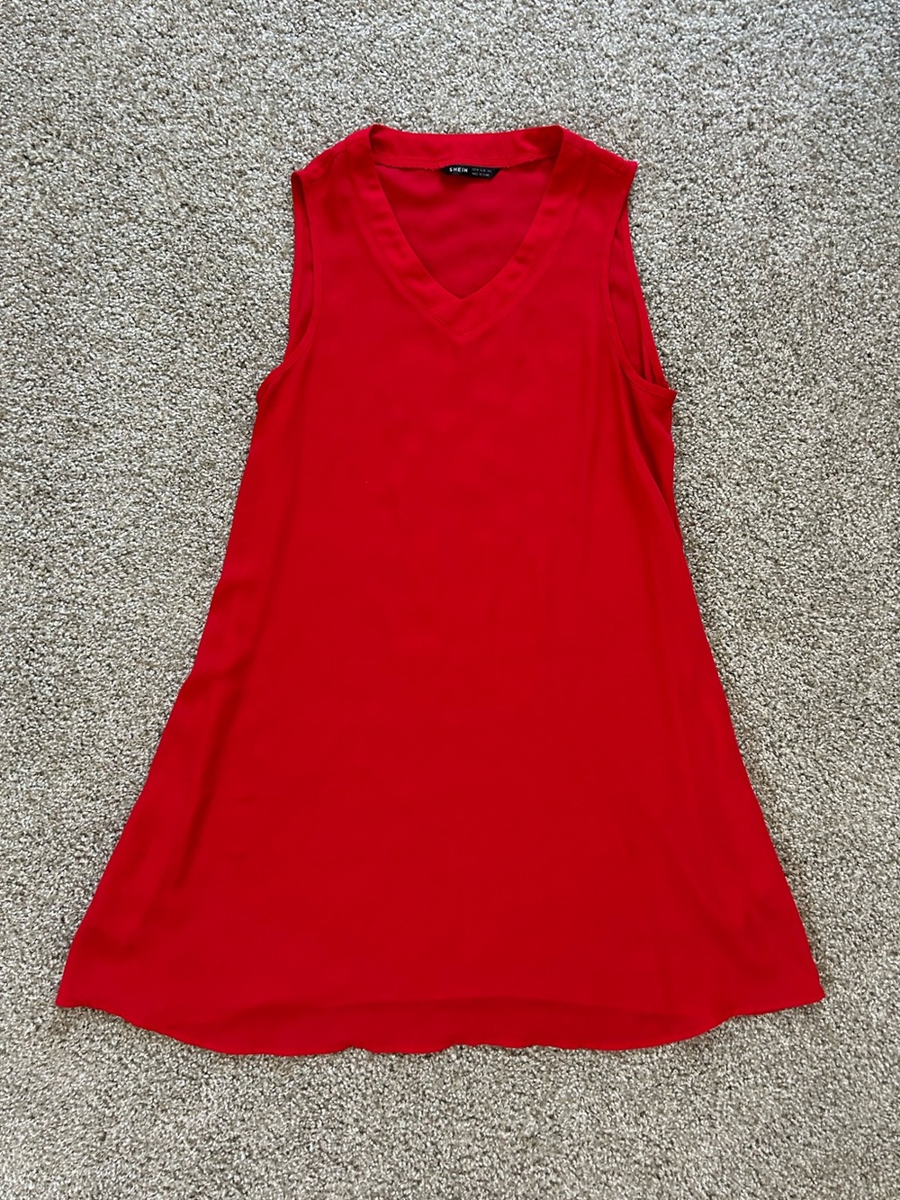 mini v-neck red dress